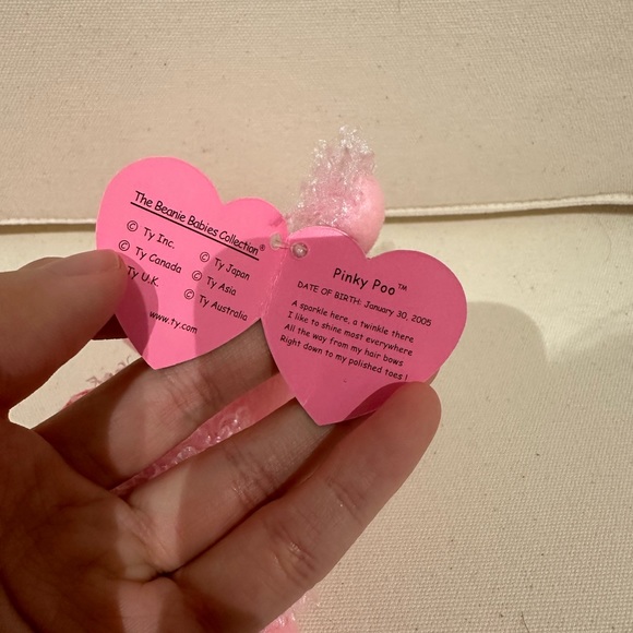 TY Beanie Babies Collection Pinky Poo the Pink Poodle Plush with Origina… - Picture 6 of 7